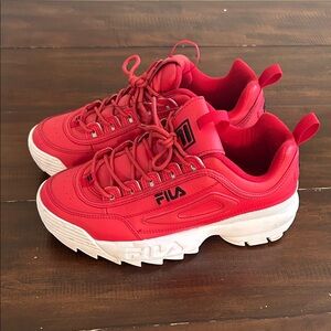 Fila vibrant red sneakers